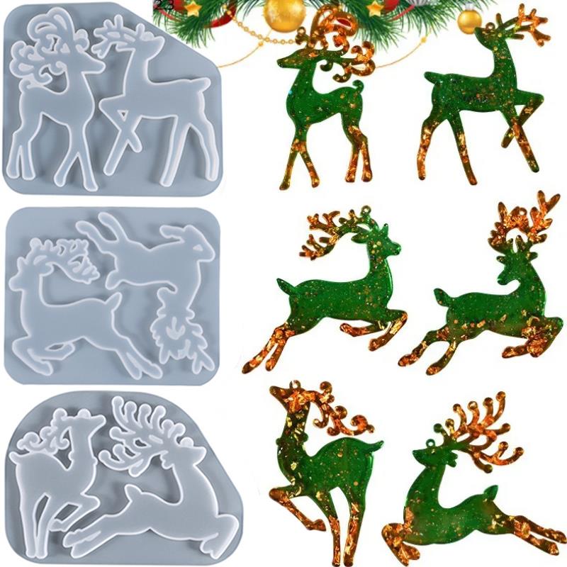 Serving Tray Mold - عيد الميلاد الأيائل الايبوكسي الراتنج قالب