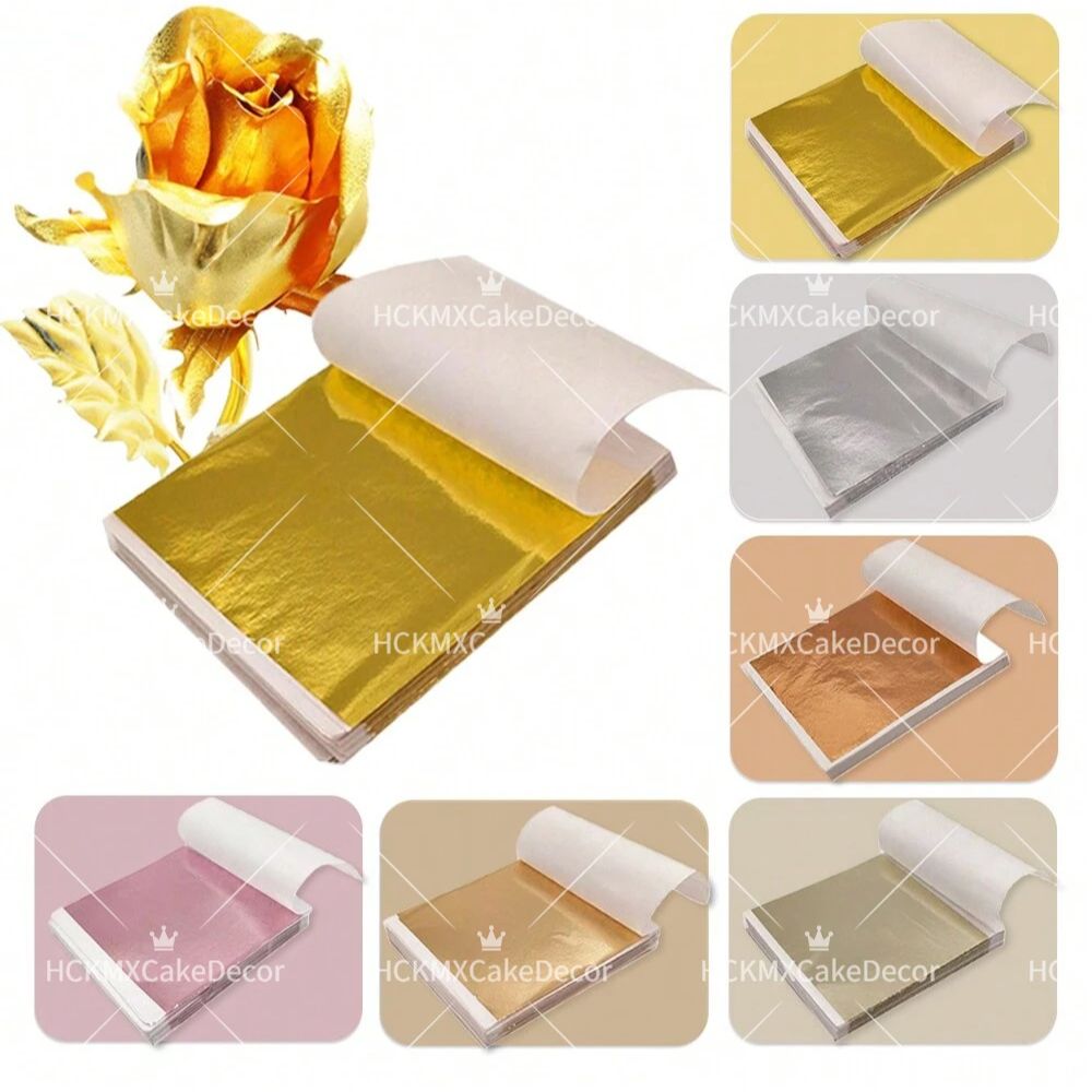Gold Foil Flakes - 100 قطعة من أوراق الذهب المقلدة