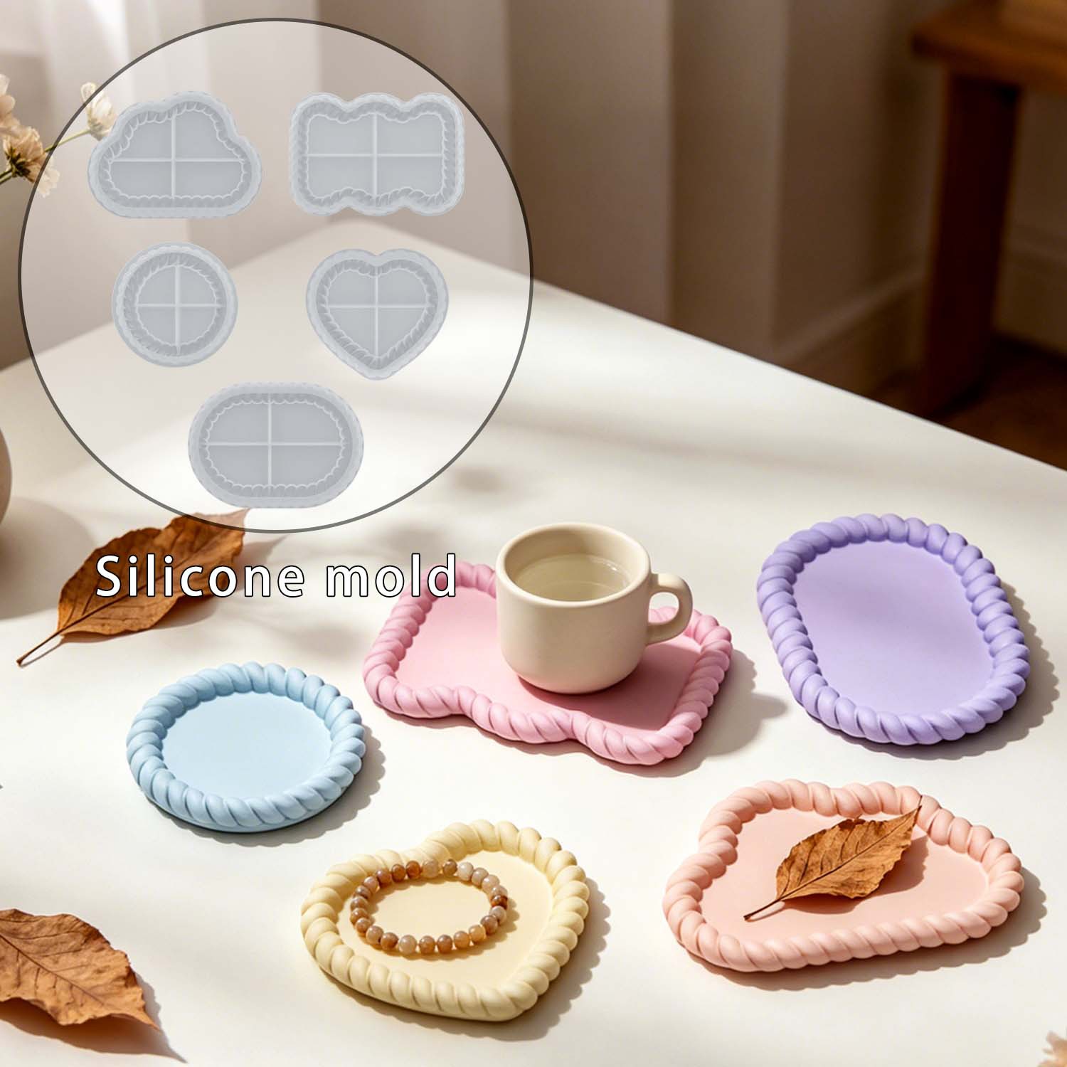 Serving Tray Mold - مجموعة متنوعة من حوامل الأكواب المصنوعة