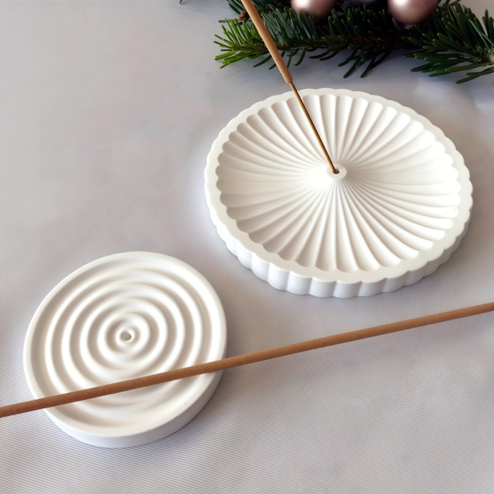 Coaster Mold Round - قطعتان قالب سيليكون دائري لصنع مبخرة،